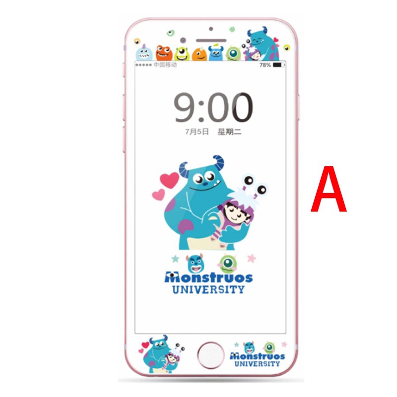 Miếng dán iphone SE 7plus 8plus Monster University Kính cường lực iPhone 6 7 8