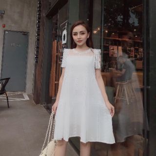 Đầm trắng dáng suông chất đẹp