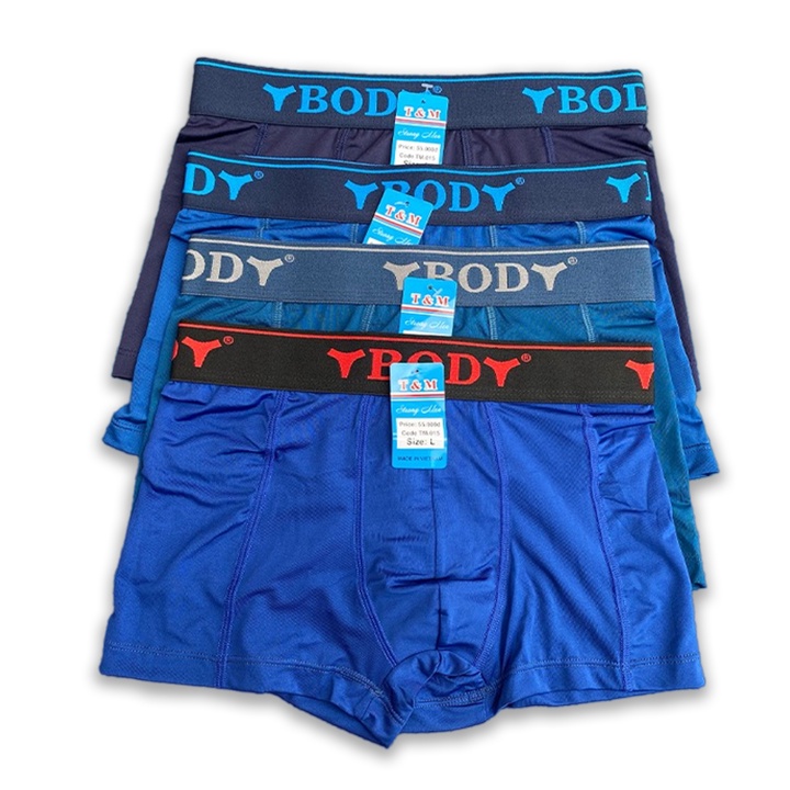 Quần lót nam boxer cao cấp thun lạnh co dãn 4 chiều thông hơi thấm hút, kiểu quần lót đùi nam lưng to lịch lãm (015)