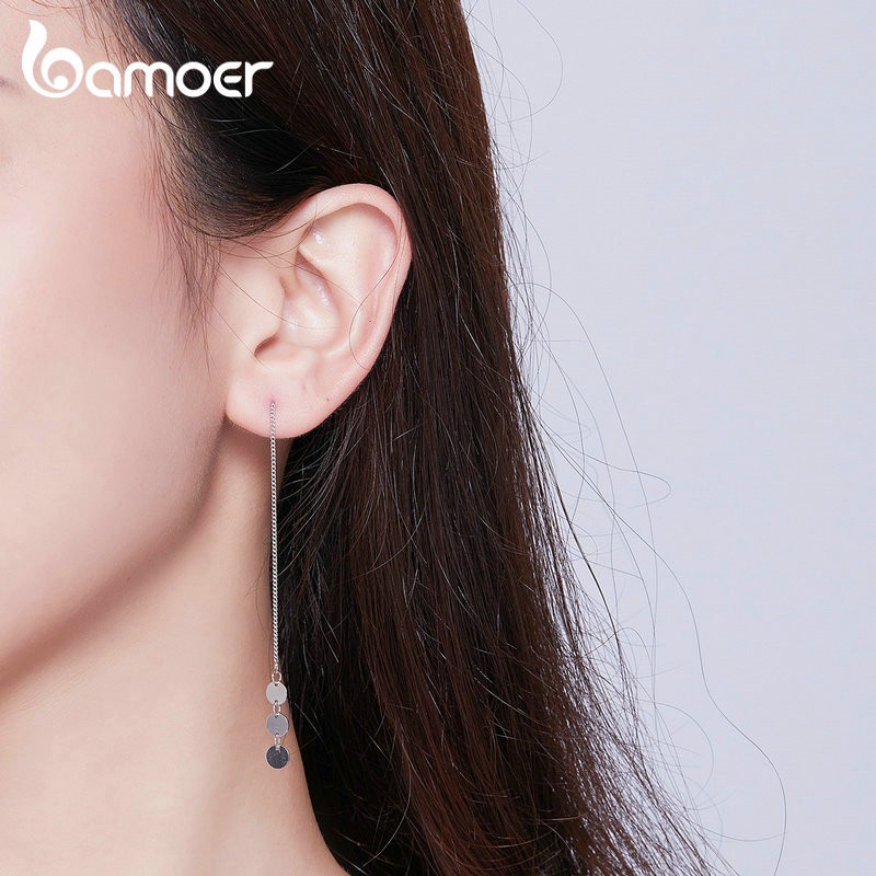 Bông Tai Bamoer Dáng Dài Chất Liệu Bạc 925 SCE687 Cho Nữ
