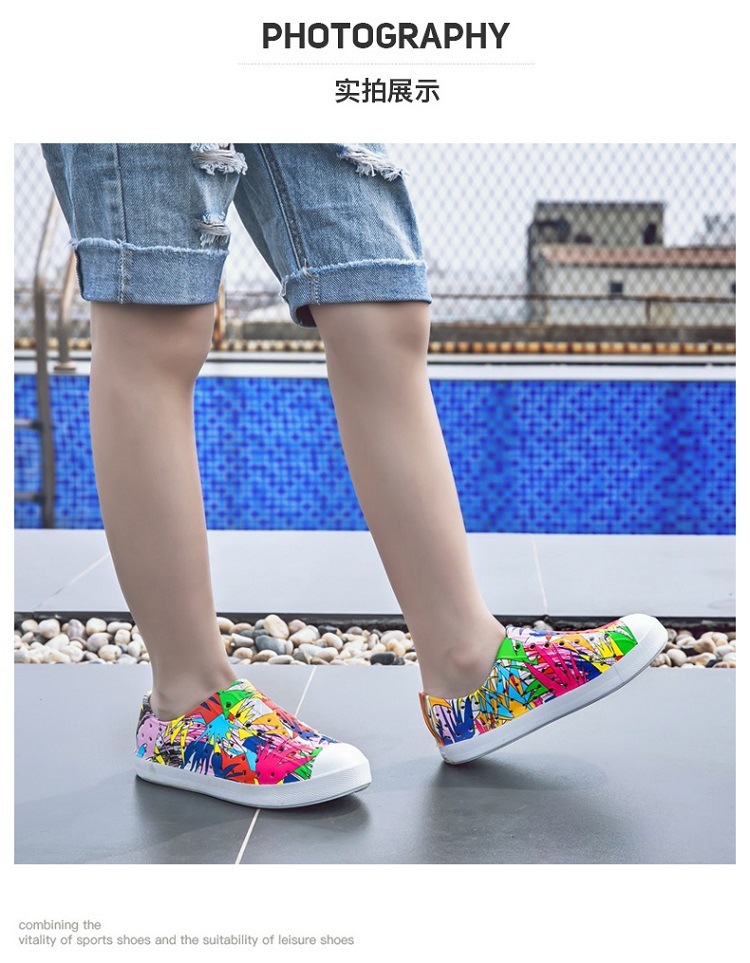 2021 hole shoes wnc native children's shoes waterproof and breathable graffiti soft bottom free shoe accessories size 27-35