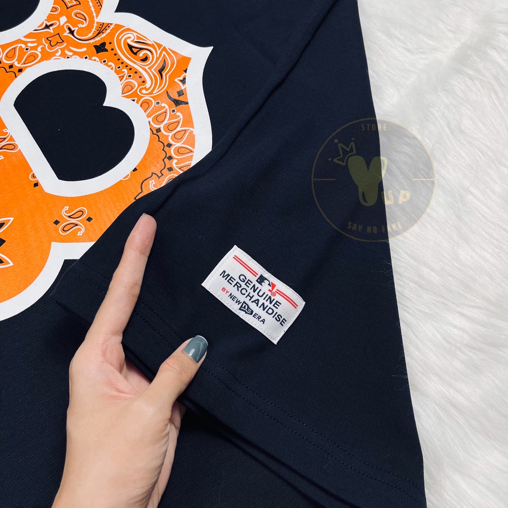 Áo New era paisley họa tiết chữ B, áo thun unisex, chất vải thoáng mát