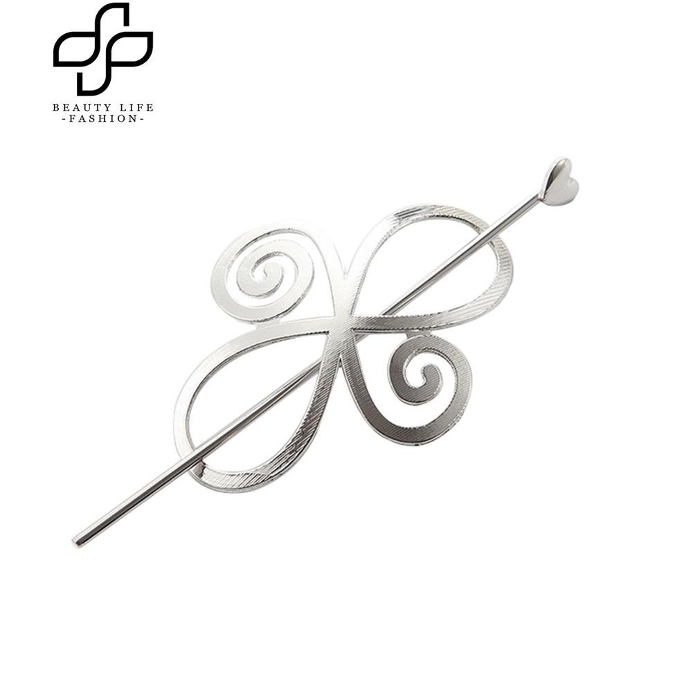 Kẹp tóc kiểu nút thắt hình hoa và hình trái tim thời trang