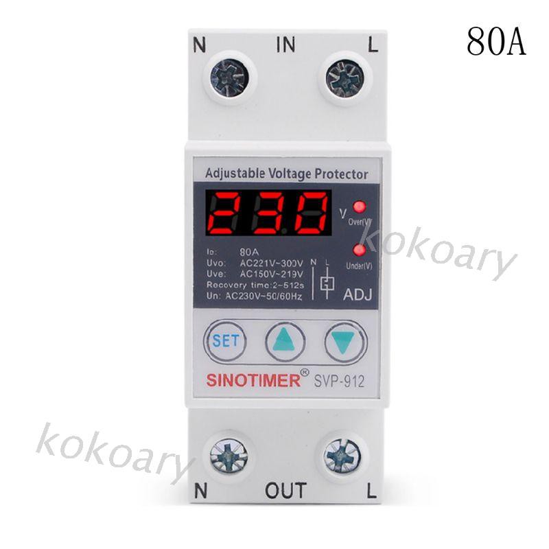 Rơ le bảo vệ điện áp 220v 40/ 63/ 80A tùy chọn