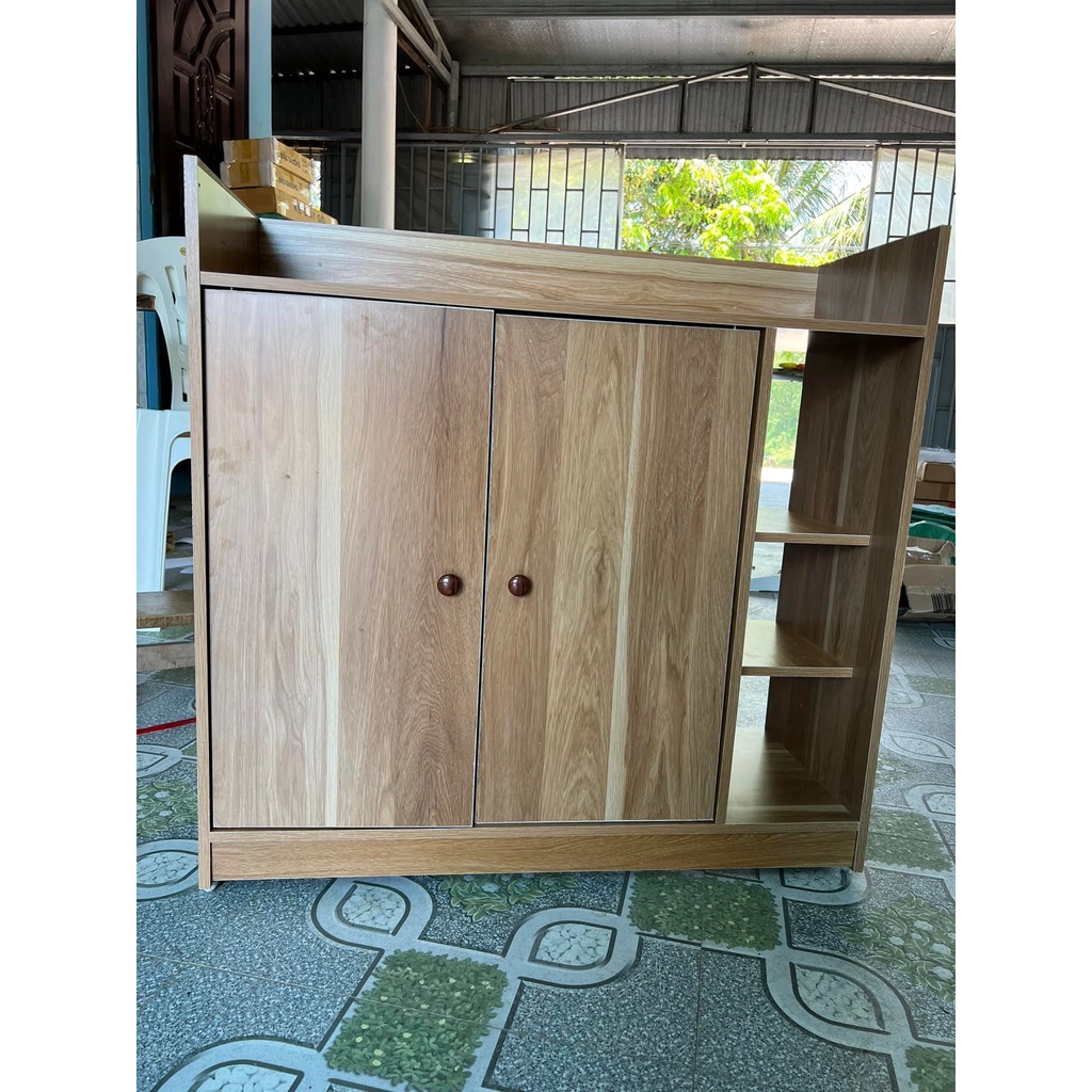 Kệ Tủ Gỗ Để Giày Dép 4 Ngăn Có Cánh