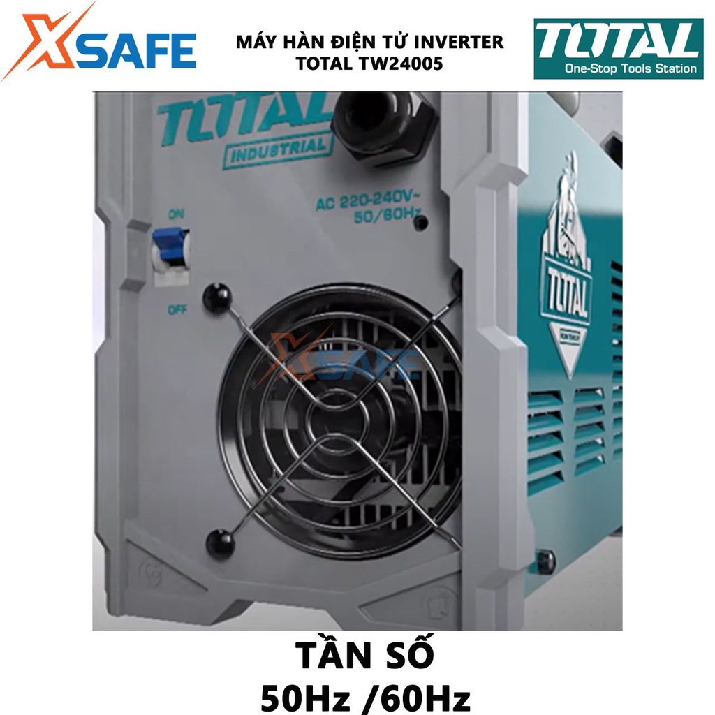 Máy hàn điện tử  TOTAL TW24005 Máy hàn điện tử Inverter MMA Nguồn vào 27 kVA  Dòng điện 20-400A  Điện cực hàn Ø1.6-6.0m