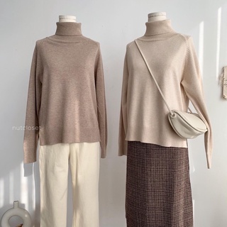Áo len cổ lọ nutcloset - màu nâu