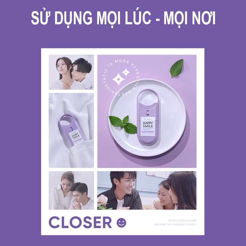 Chai xịt miệng BAIMISS 10ml tươi mát chăm sóc làm sạch hơi thở