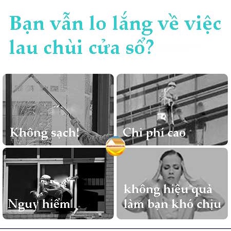 Robot lau kính tự động phun nước iLOBOT N361i (HCR 11)bản 2021 chống rơi 20 phút khi mất điện màu trắng với 10 khăn lau