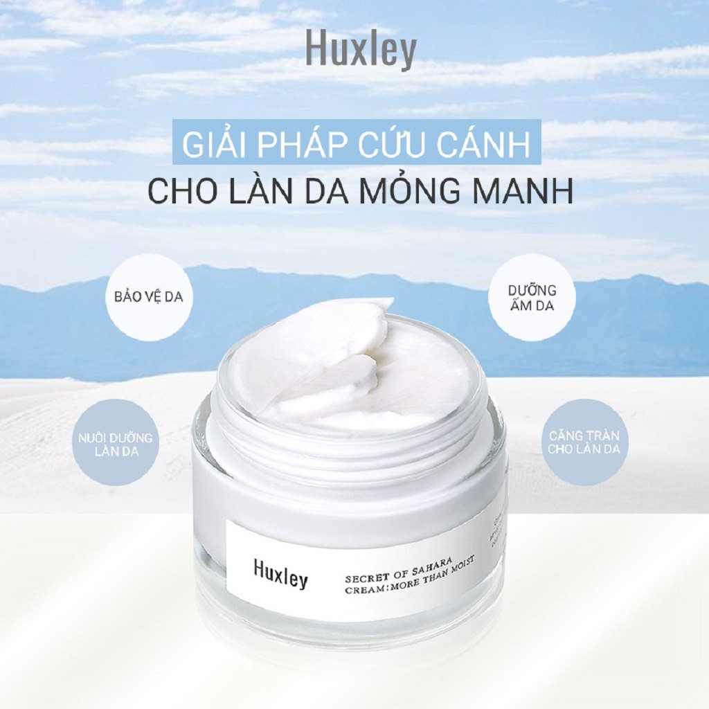 [Mã COSGLORIAT4 -8% đơn 250K] Kem Dưỡng Ẩm Tối Ưu Chiết Xuất Xương Rồng Huxley Cream; More Than Moist 50ml