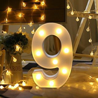 Đèn led số từ 0 - 9 trang trí sinh nhật.
