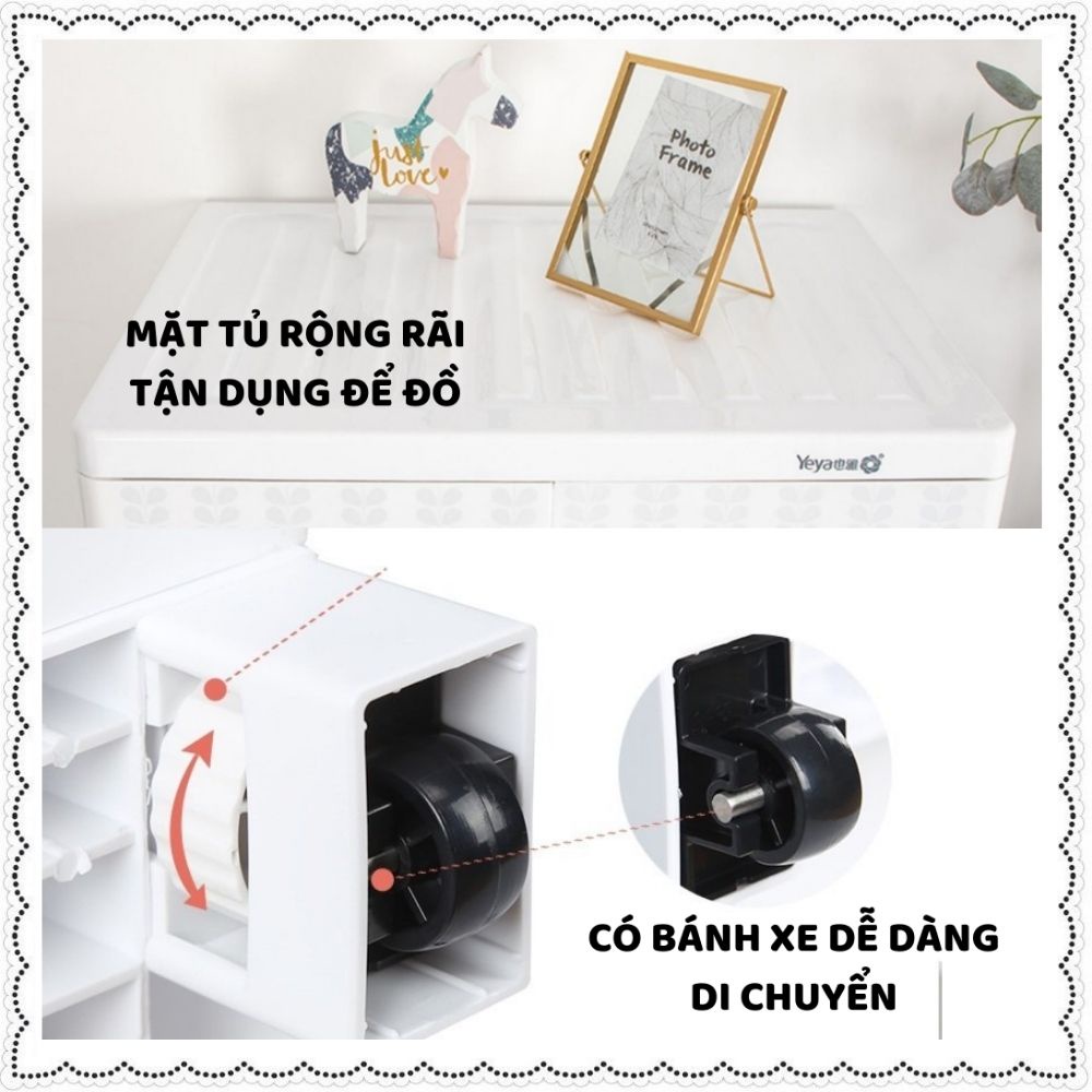 Tủ để quần áo cho em bé ,trẻ sơ sinh,tủ nhưa đựng đồ chơi, dồ dùng mỹ phẩm mini 3,4,5,6 tầng có bánh xe khóa chống trượt