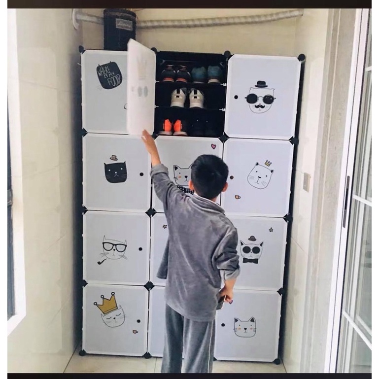 TỦ NHỰA ĐỂ GIÀY DÉP ĐA NĂNG THÔNG MINH 16 Ô (chia ô)