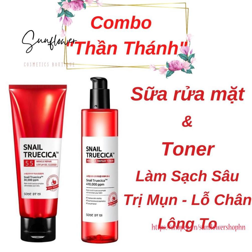 Nước Hoa Hồng Cân Bằng Da, Giúp Da Săn Chắc Chiết Xuất Ốc Sên Some By Mi Snail Truecica Miracle Repair Toner 135ml