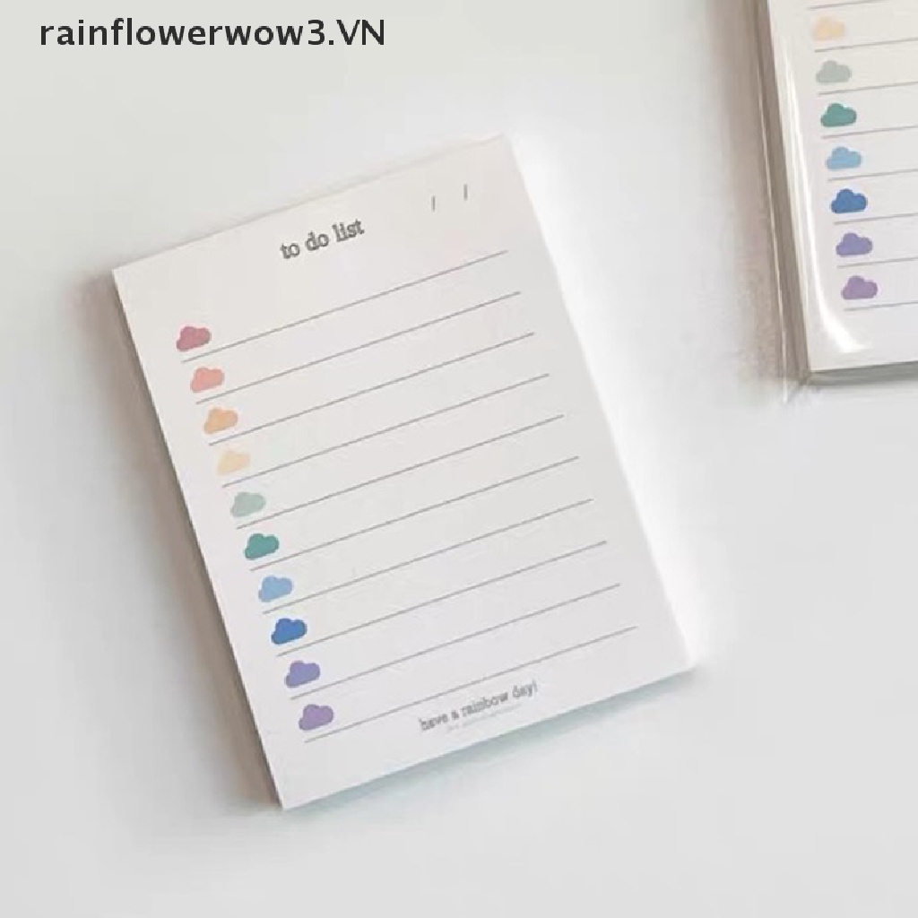 Set 50 Tấm Giấy Ghi Chú Hình Đám Mây Nhiều Màu Sắc Dễ Thương