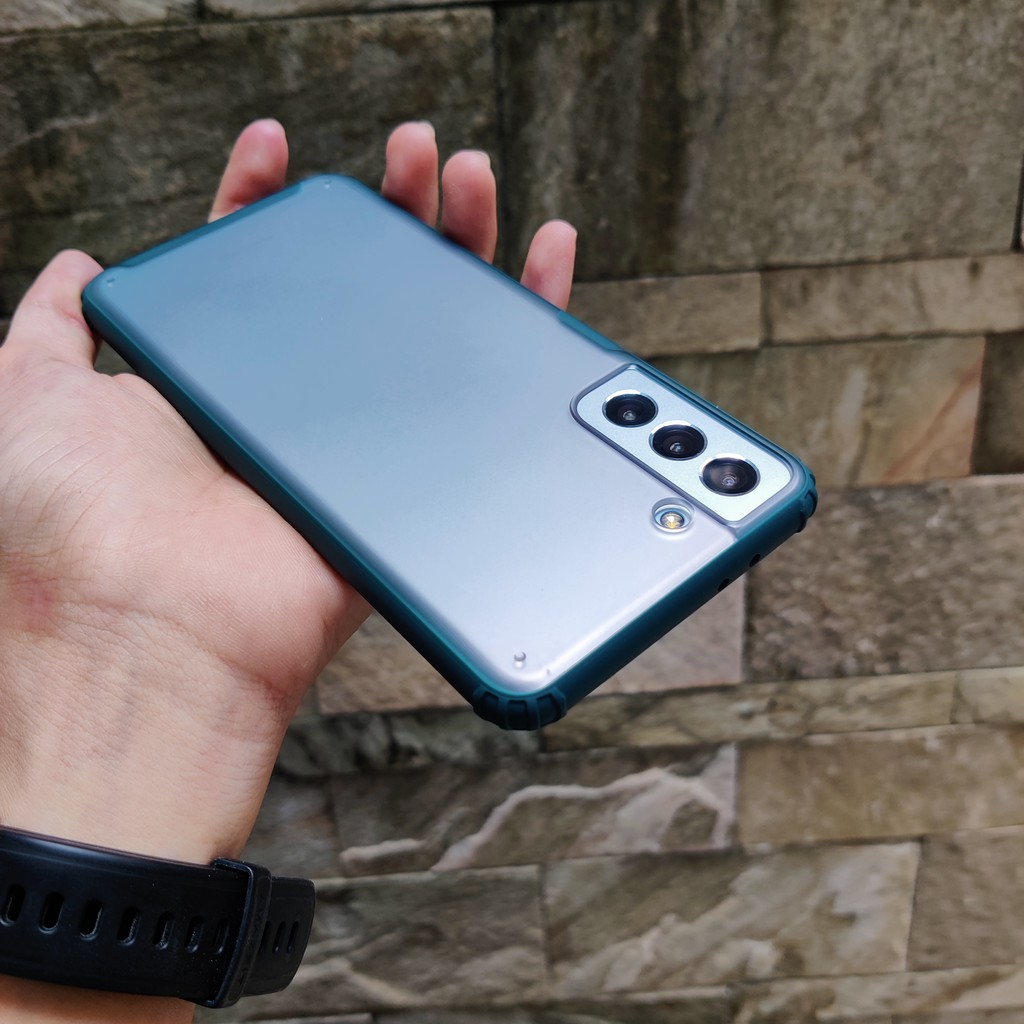 Ốp lưng samsung s21 plus s21 5g chống sốc bảo vệ camera chống vân tay nhám viền màu ver 2 phụ kiện huỳnh tân store