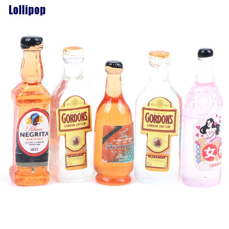 10 Mô hình chai rượu mini tỉ lệ 1/12 dùng để trang trí nhà búp bê