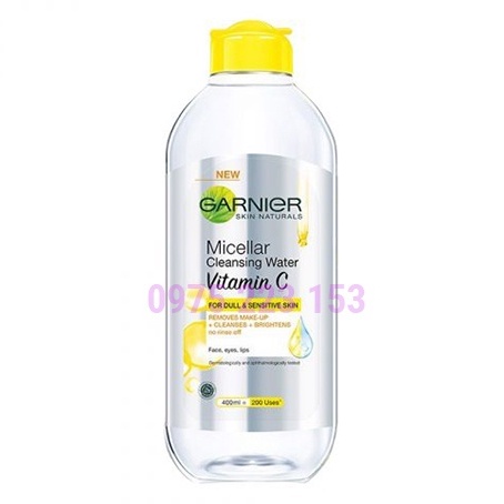 Nước làm sạch và tẩy trang dưỡng sáng da Garnier Micellar Water Vitamin C 400ml