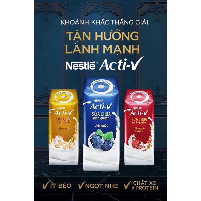 SỮA CHUA HỘP NESTLÉ ACTI-V 180ML 3 MÙI