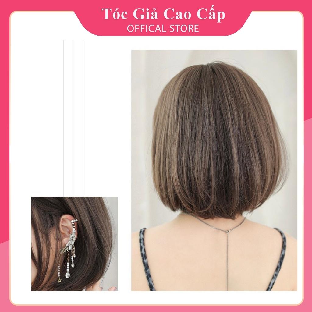 Tóc giả nguyên đầu ngắn cúp cổ, tặng kèm lưới trùm tóc, MÃ DLA228