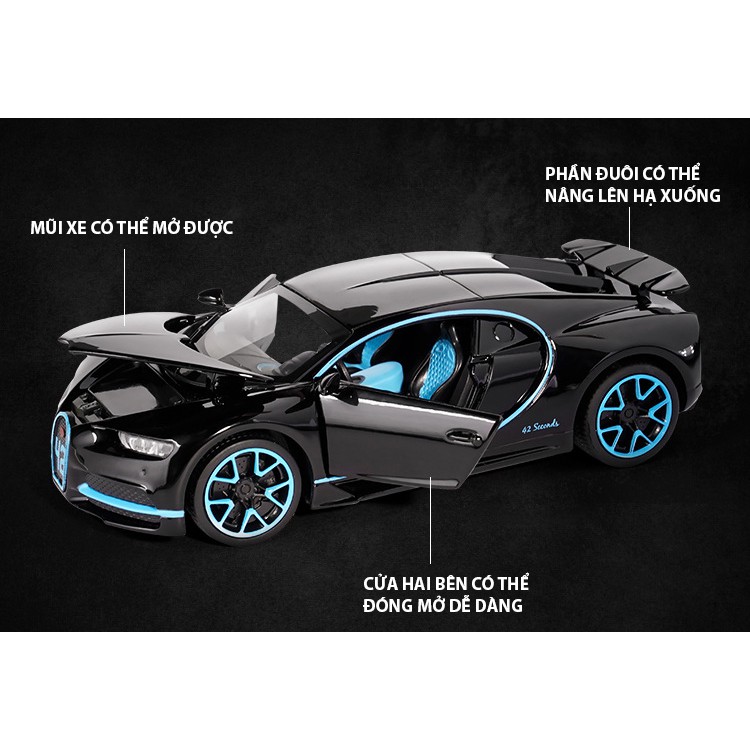 Xe mô hình tỉ lệ 1:32 Bugatti Chiron chính hãng Miniauto, có đế trưng bày