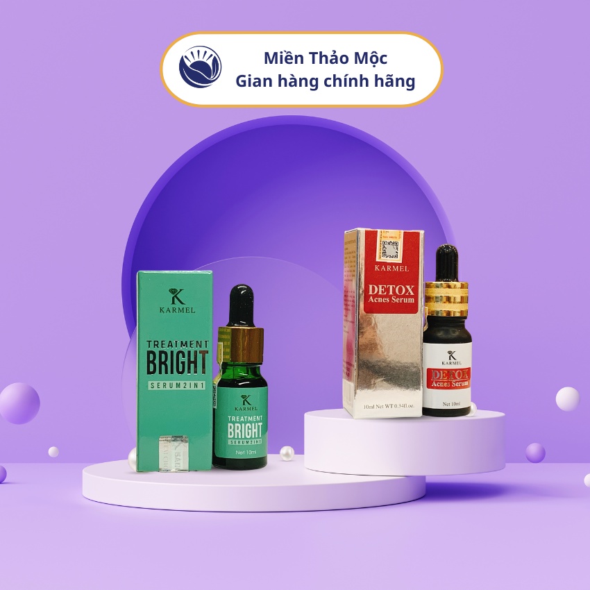 Bộ đôi Serum Detox Karmel & Serum Treatment Bright Kamel - Mờ Thâm Nám, Mụn, Sáng Da Karmel