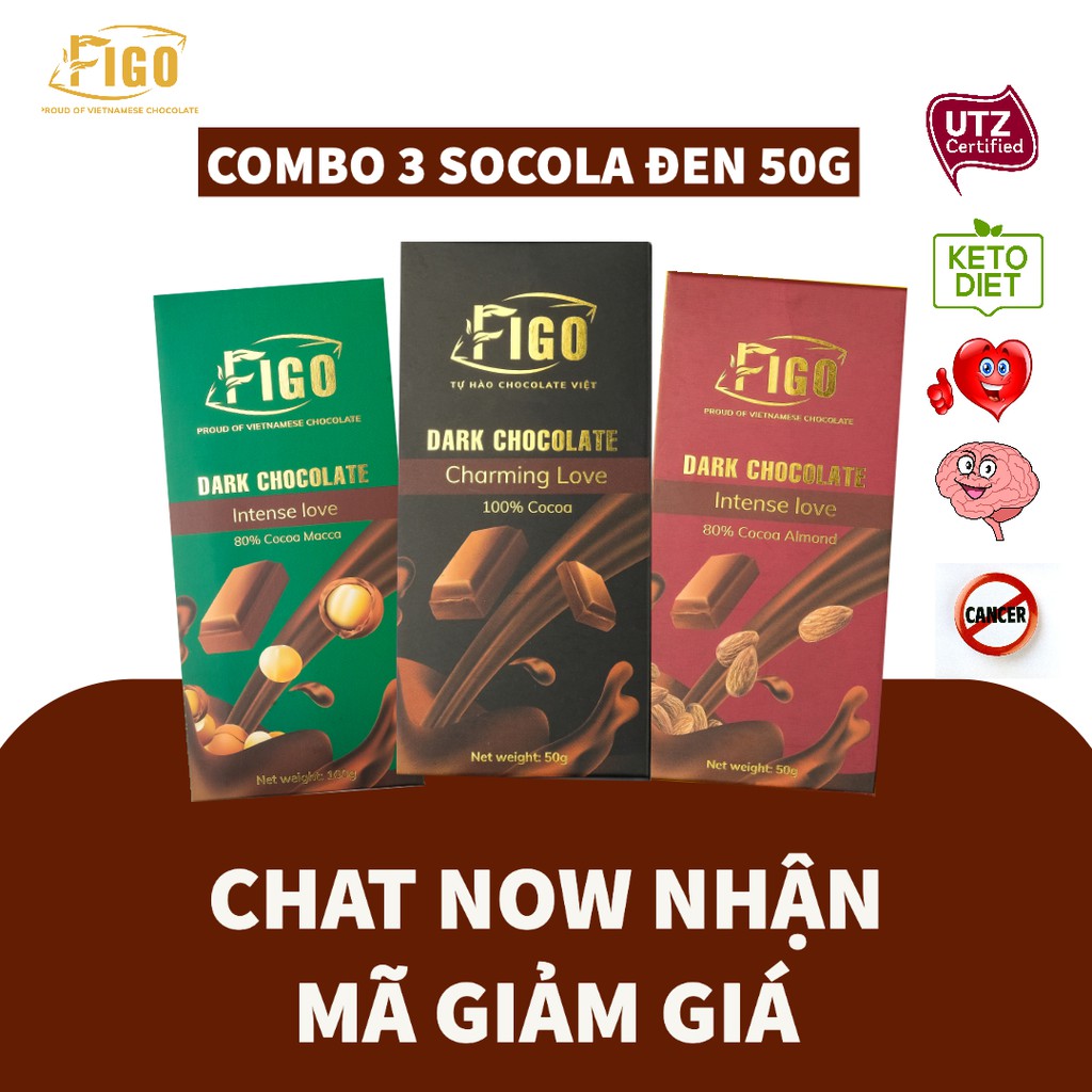 [GIÁ DÙNG THỬ] Thanh 50gr Combo MIX các vị Dark & Milk Chocolate Kẹo Socola đen và Socola sữa Figo thanh 50gr SIÊU RẺ | BigBuy360 - bigbuy360.vn