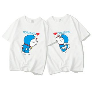 Áo đôi nam nữ ngắn tay tình yêu giá rẻ in hình ❤️DOREMON❤️ chất Cotton mềm mịn thoáng mát, hình in sắc nét ALI Shop