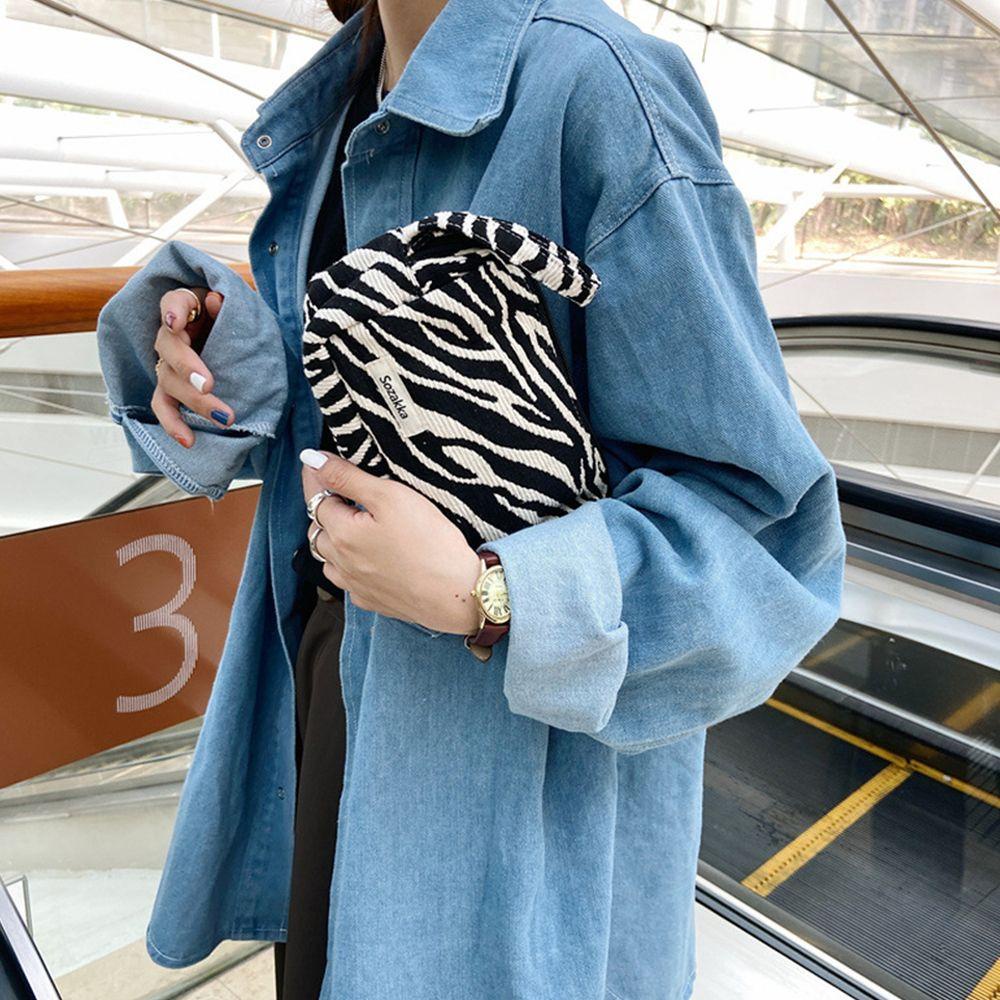 ROSE Túi Đựng Mỹ Phẩm Bằng Vải Canvas Có Khóa Kéo Đơn Giản Dành Cho Nữ