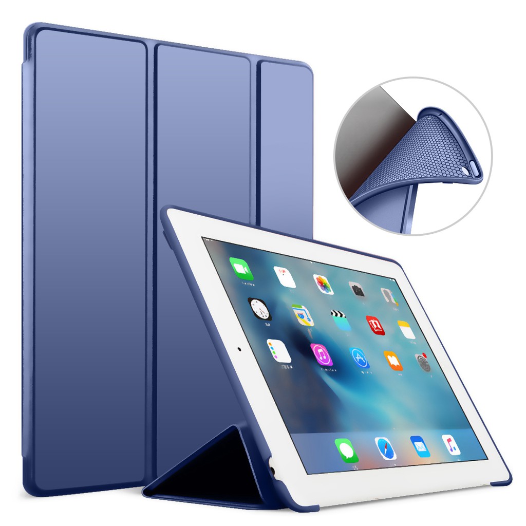 Bao da máy tính bảng GOOJODOQ bằng PU phối silicon mềm 9.7 inch dành cho Apple iPad Air 2/ ipad 6 Funda A1566/A1567