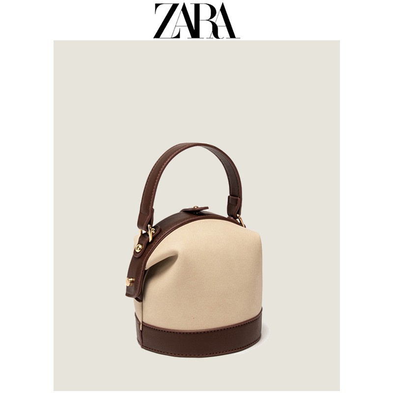 ✺☜[AUTH]◙✓❁Túi mới của Zara vào đầu mùa xuân năm 2021, phong cách phương Tây nữ, kết cấu chất lượng cao, xô đeo chéo màu