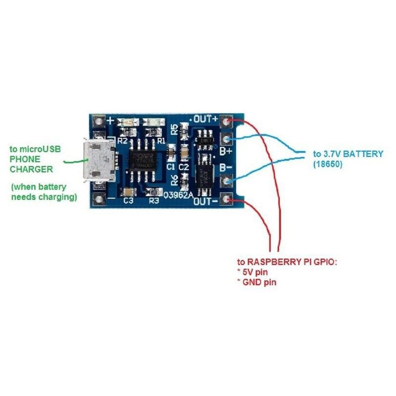 Mạch sạc pin lithium-ion 18650 3.7V TP4056 có bảo vệ pin - 6B1