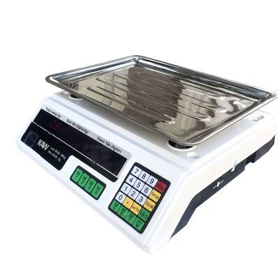 cân thực phẩm điện tử mini, đồ dùng nhà bếp - CÂN ĐIỆN TỬ TÍNH TIỀN SẠC PIN MÀN HÌNH LCD 40Kg z