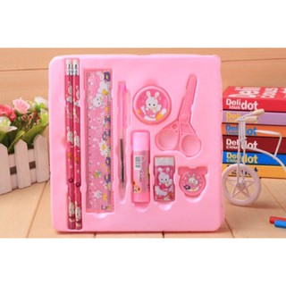 (Set 9 Món) Bộ Đồ Dùng Học Tập PINGKI Cho Bé