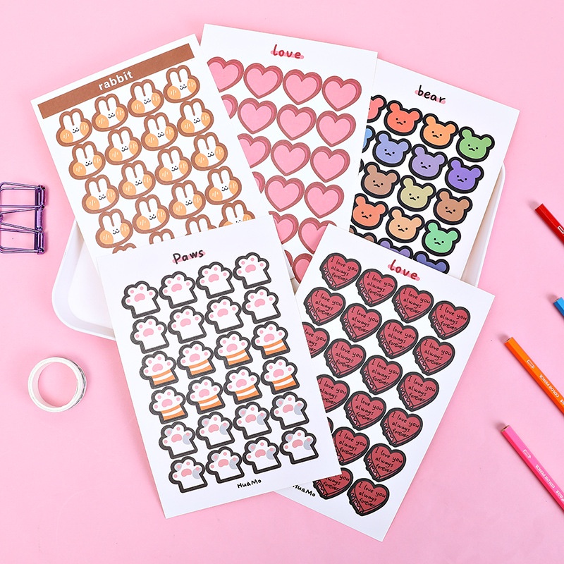 <Video Review> Miếng Sticker Hình Dán Hình Dán Sticker Trang Trí Sổ Đáng Yêu Nhật Ký Điện Thoại Khay Đựng Bút D038