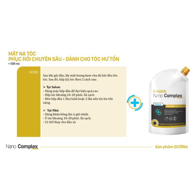 Mặt nạ/ Hấp tóc chuyên sâu phục hồi tóc hư tổn.