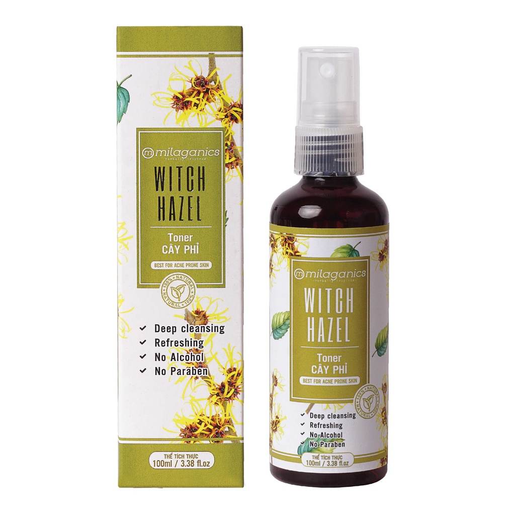 Nước Hoa Hồng Toner Cây Phỉ Cân Bằng Ẩm, Ngừa Mụn Cho Da Dầu Mụn 100ml (Chai)
