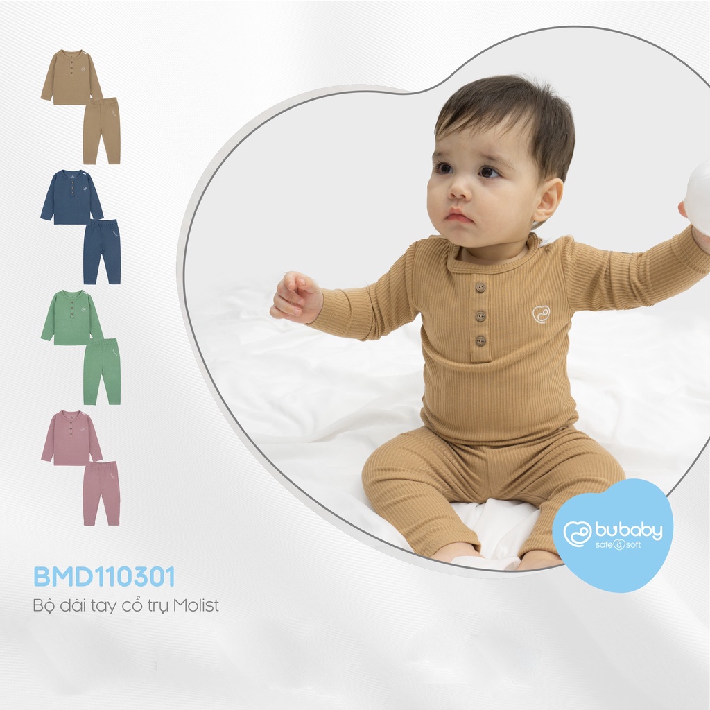Bộ Quần Áo Trẻ Em Dài Tay Cổ Nẹp Molist Candie Đủ Màu - Bu Baby Bình Dương