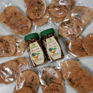 Combo 10 cơm cháy mỡ hành+2 hũ đậu phộng tỏi ớt