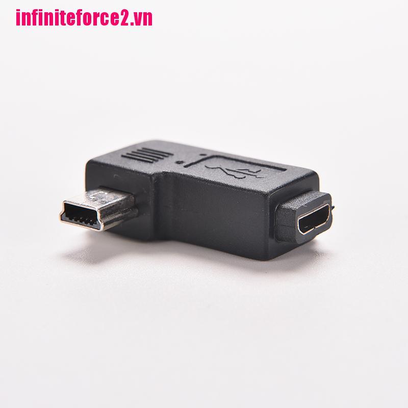Bộ 2 Đầu Chuyển Đổi Usb Micro 5pin Female Sang Mini 5pin Male 90 Độ | BigBuy360 - bigbuy360.vn