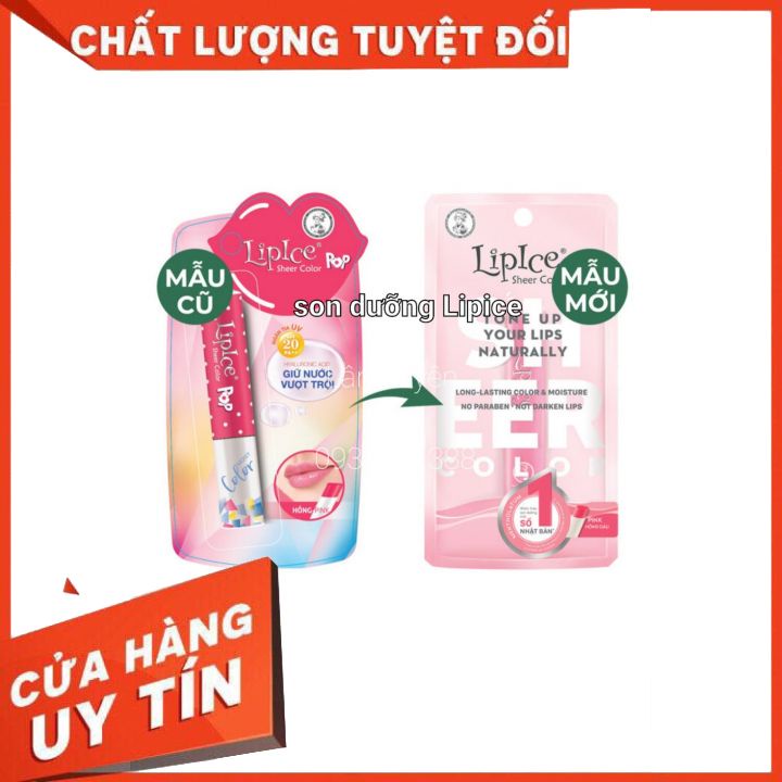 Son Dưỡng Môi Mềm Mại Tự Nhiên LipIce Sheer Color 2.4g   FREESHIP  giúp môi luôn mềm mịn và căng mướt và giữ màu môi