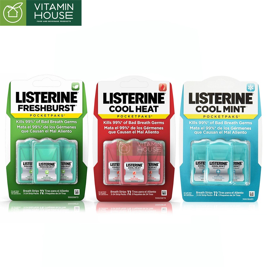 Vỉ 3 Hộp Miếng ngậm thơm miệng Listerine