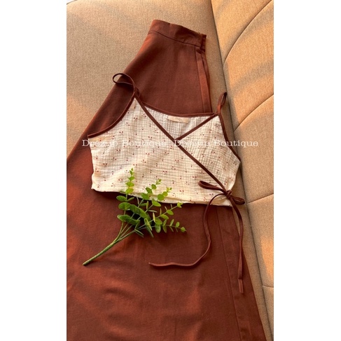 Set áo muslin Hạ Hi + chân váy linen