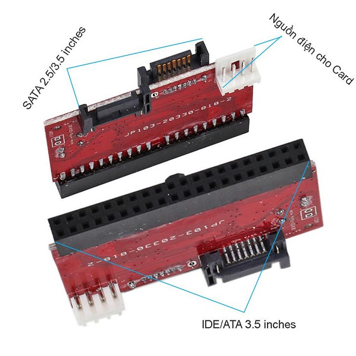 Cạc chuyển IDE/ATA sang SATA 2.5 / 3.5 inches cho ổ cứng (sử dụng 2 chiều từ ổ CD/HDD vào PC)