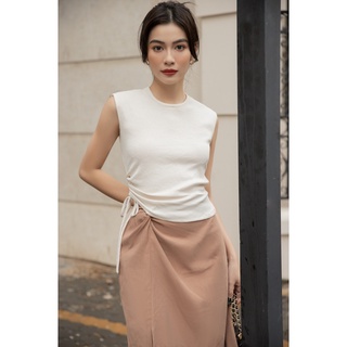 OLV - Áo White Ruching Side Top