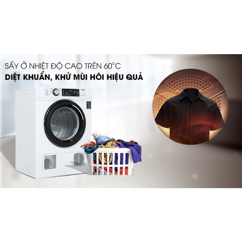 Máy sấy thông hơi Aqua 7 Kg AQH-V700FW