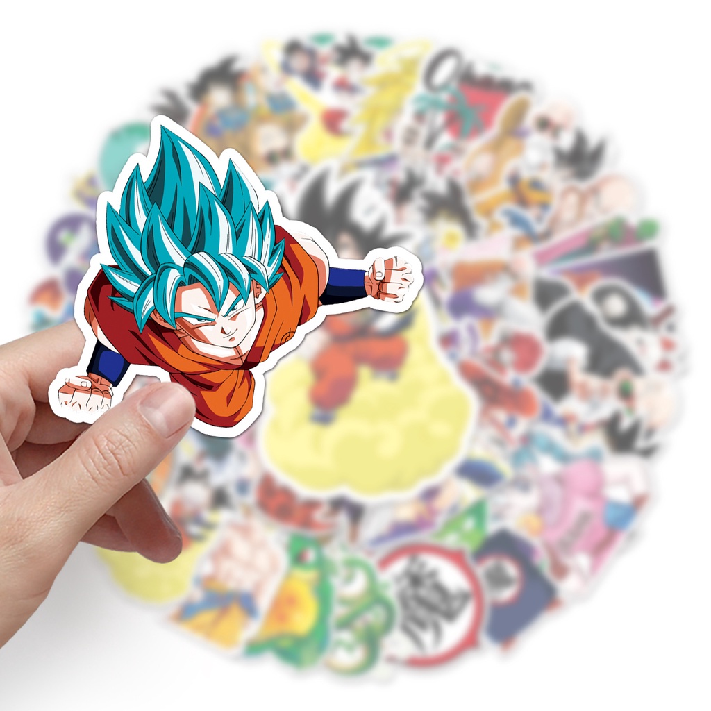 Combo 30 Sticker Chống Nước Decal Dán Điện Thoại Laptop Mũ Vali Đàn Guitar Sổ Tay Bình Nước [Dragon Ball]