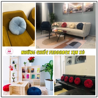 Đệm Ngồi Bệt Bí Ngô Hình Tròn Kiểu Dáng Sang Trọng, Bông Trắng Cực Êm ( 45cm x 45cm)