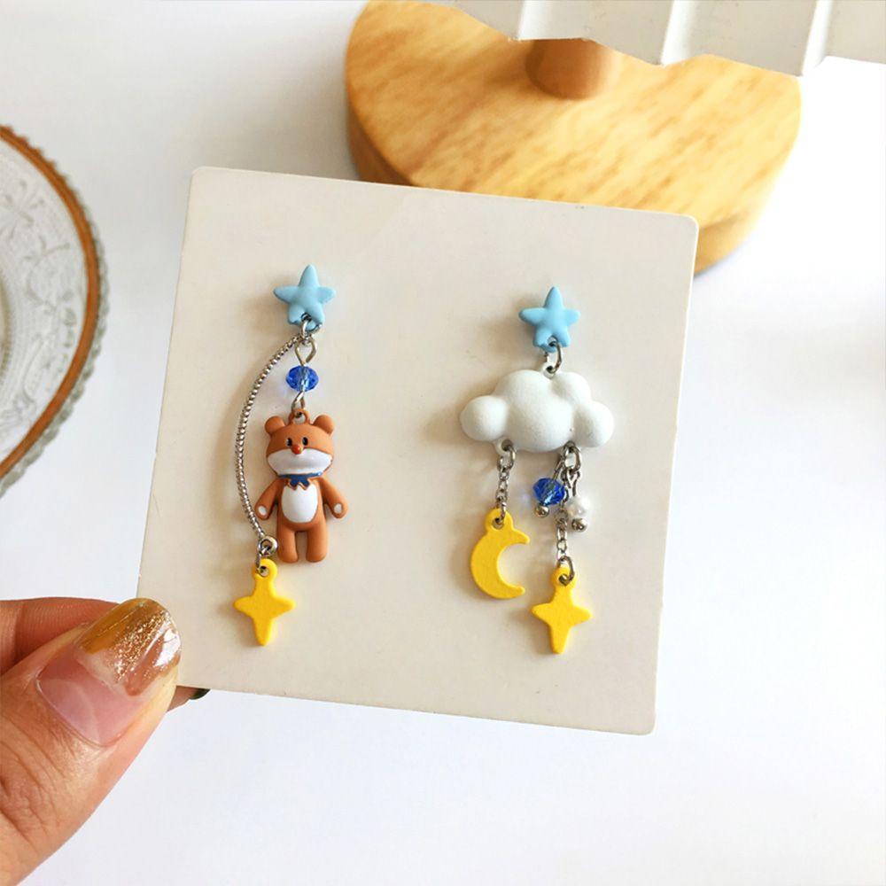 Khuyên Tai Bất Đối Xứng Hình Thỏ Gấu Ngôi Sao Thời Trang Làm Quà Giáng Sinh Cho Bạn Gái