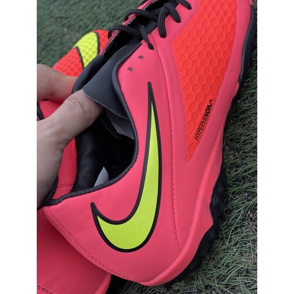 Giày đá bóng banh sân cỏ nhân tạo đế TF hyper venom1 3 màu vàng chanh cam đỏ hồng